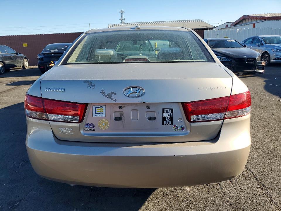 2008 Hyundai Sonata VIN 5NPET46C78H359186 COPART salvage auction — FRONT END, Nv - Salvage Title, sold $500 on 2026-07-08 (photo 6)