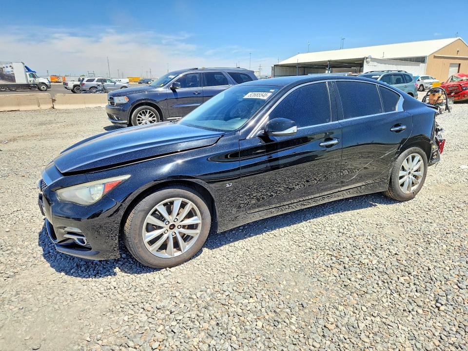 2014 Infiniti Q50 VIN JN1BV7AR7EM702688 COPART salvage auction — FRONT END, Co - Public - Salvage Title, sold $1,300 on 2026-07-07 (photo 1)