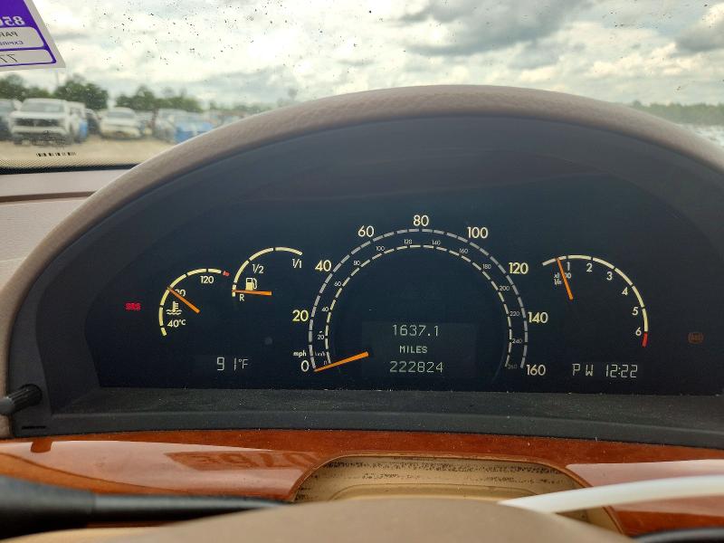 2001 Mercedes-benz S class VIN WDBNG70J51A214382 COPART salvage auction — FRONT END, FL - CERT OF TITLE SLVG REBUILDABLE, sold $375 on 2026-07-10 (photo 9)