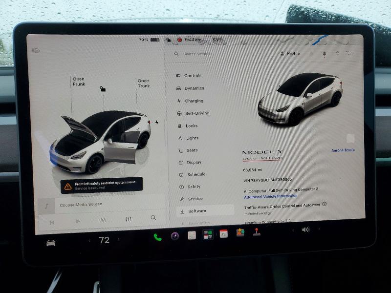 2022 Tesla VIN 7SAYGDEF8NF380865 COPART salvage auction — SIDE, Or - Salvage Title Certificate, sold $9,200 on 2026-07-27 (photo 9)