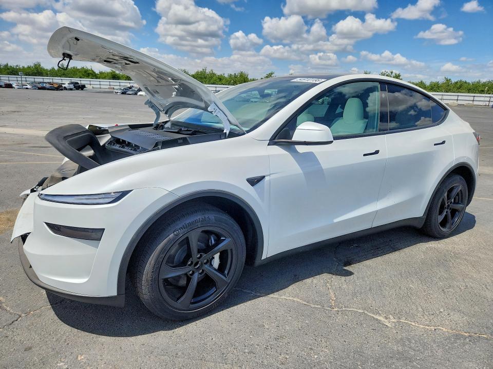 2026 Tesla Model y VIN 7SAYGDED2TF585321 COPART salvage auction — FRONT END, Ca - Salvage Certificate, sold $19,100 on 2026-07-13 (photo 1)