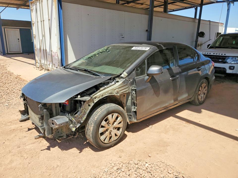 2012 Honda Civic VIN 19XFB2F55CE326357 COPART salvage auction — FRONT END, Az - Cert Of Title - Salvage, sold $1,650 on 2026-07-02 (photo 1)