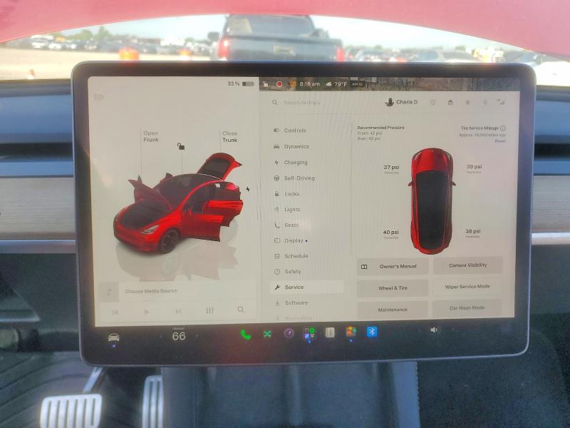 2024 Tesla Model y VIN 7SAYGDEF7RA313080 COPART salvage auction — SIDE, Tx - Salvage Vehicle Title, sold $11,600 on 2026-07-13 (photo 9)
