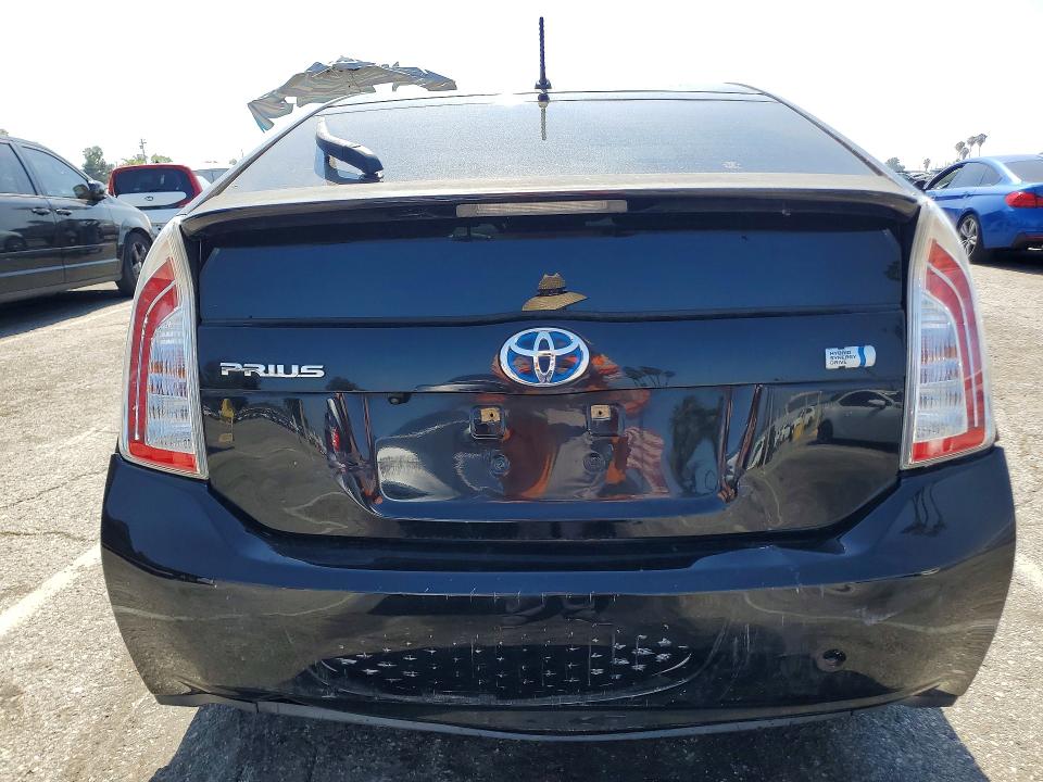 2012 Toyota Prius VIN JTDKN3DU6C1516256 COPART salvage auction — REAR END, Ca - Salvage Certificate, sold $900 on 2026-07-28 (photo 6)