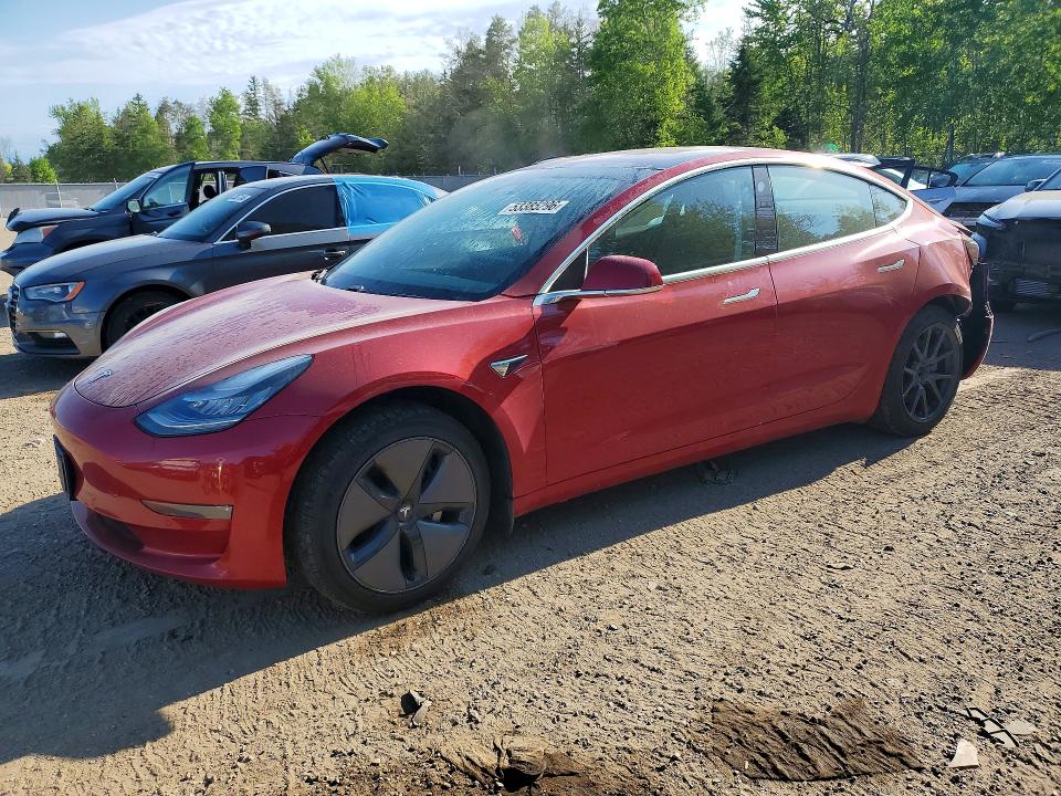 2018 Tesla Model 3 VIN 5YJ3E1EB8JF109551 COPART salvage auction — REAR END, On - Permit Salvage, sold $7,600 on 2026-07-14 (photo 1)