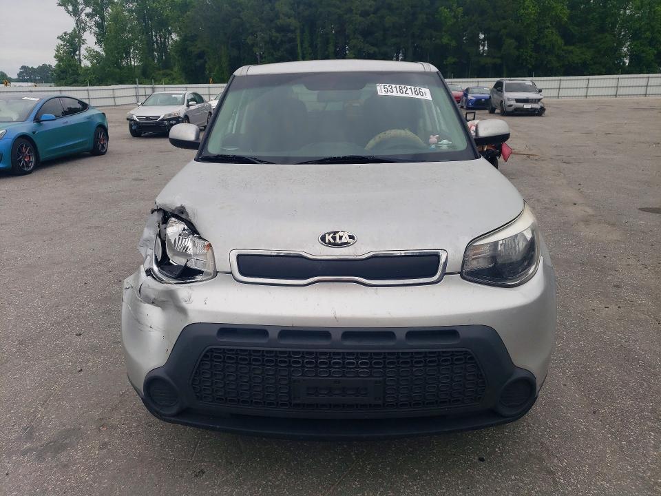 2014 Kia Soul VIN KNDJN2A26E7734206 COPART salvage auction — FRONT END, Nc - Salvage Certificate Of Title, sold $850 on 2026-07-21 (photo 5)