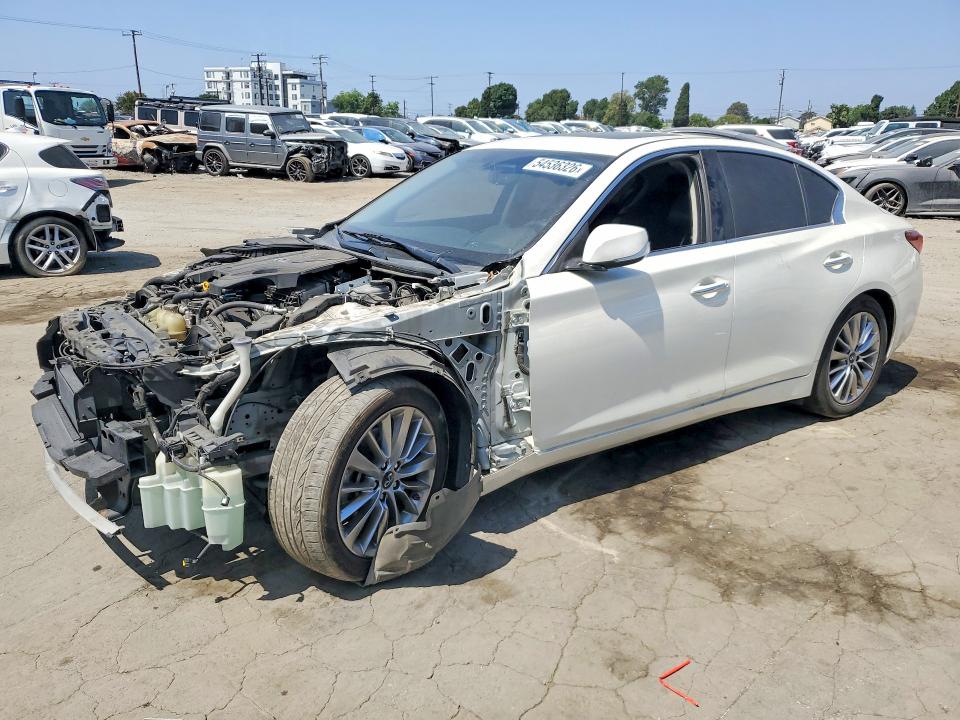 2019 Infiniti Q50 VIN JN1EV7AP6KM515949 COPART salvage auction — FRONT END, Ca - Salvage Certificate, sold $2,200 on 2026-07-23 (photo 1)