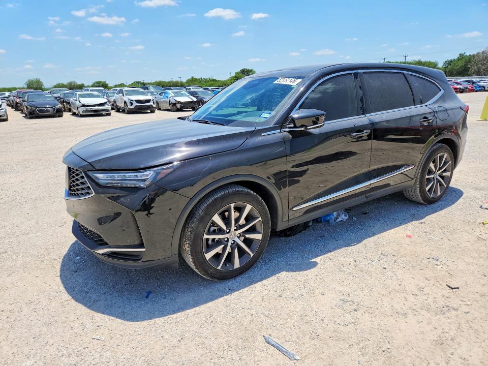 2025 Acura Mdx VIN 5J8YD9H45SL001487 COPART salvage auction — SIDE, Tx - Salvage Vehicle Title, sold $14,800 on 2026-07-30 (photo 1)
