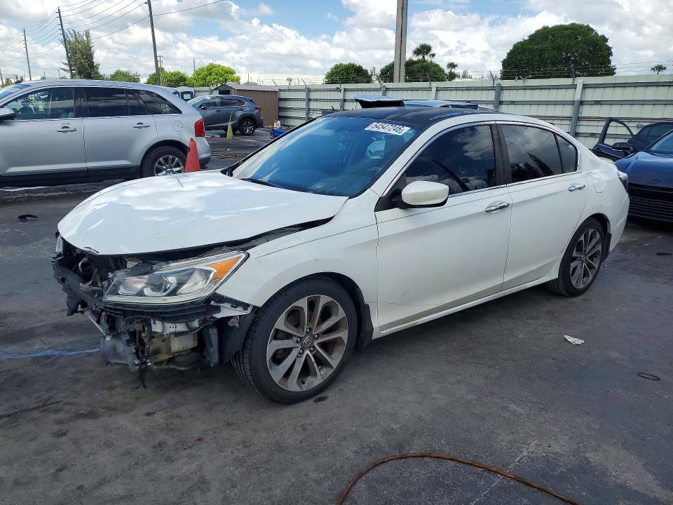 2014 Honda Accord VIN 1HGCR2F50EA237043 COPART salvage auction — FRONT END, Fl - Cert Of Ttl-Rebuilt&Slvg Rbld, sold $1,950 on 2026-07-09 (photo 1)