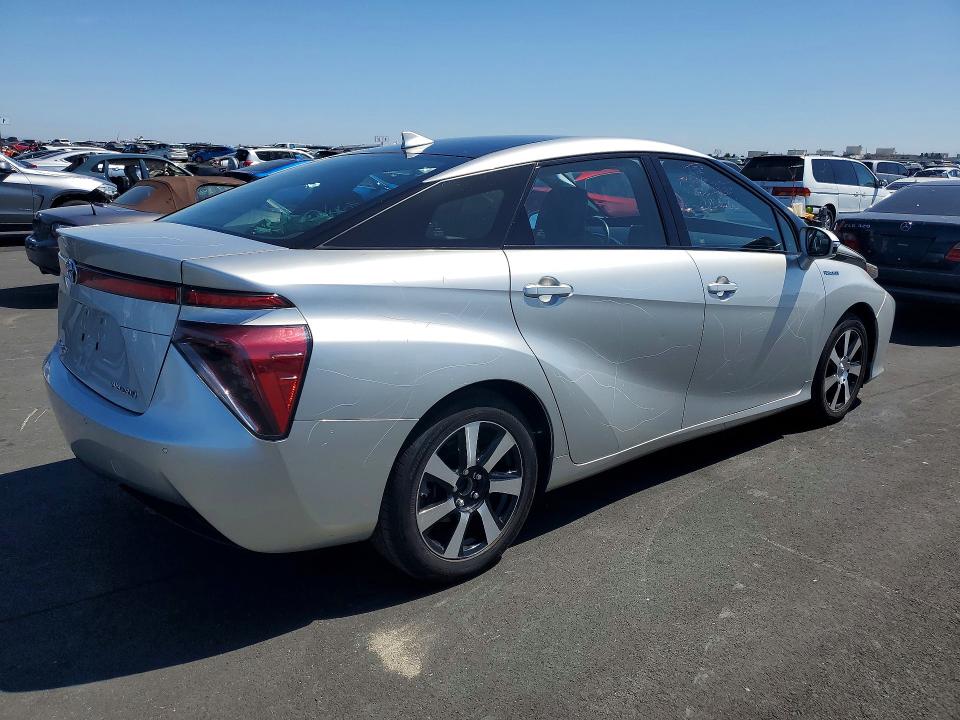 2017 Toyota Mirai VIN JTDBVRBD4HA003696 COPART salvage auction — VANDALISM, Ca - Salvage Certificate, sold $675 on 2026-07-13 (photo 3)