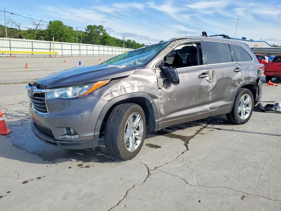 2014 Toyota Highlander VIN 5TDYKRFH7ES008096 COPART salvage auction — ROLLOVER, Tn - Salvage Certificate, sold $2,800 on 2026-07-06 (photo 1)