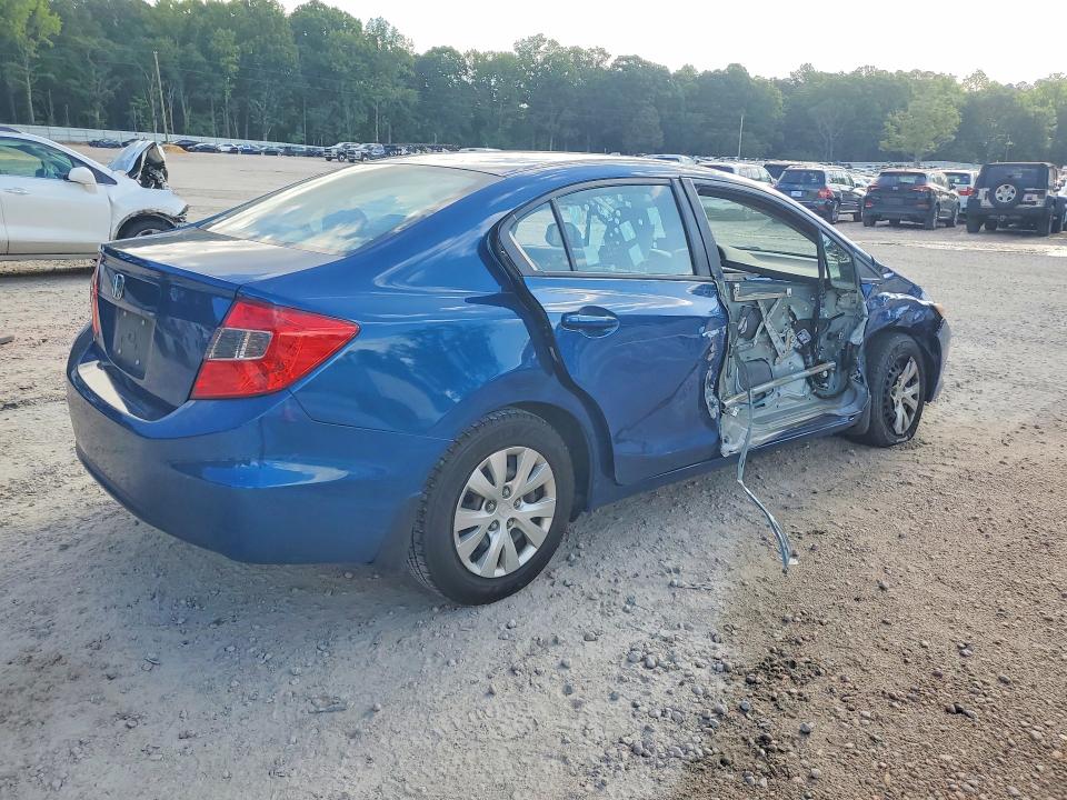 2012 Honda Civic VIN 19XFB2F54CE081521 COPART salvage auction — SIDE, Nc - Salvage Certificate Of Title, sold $2,300 on 2026-07-03 (photo 3)