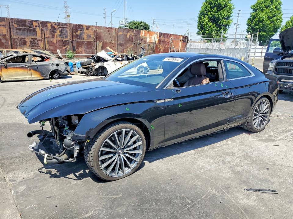 2018 Audi A5 VIN WAUPNAF56JA001252 COPART salvage auction — FRONT END, Ca - Salvage Certificate, sold $3,600 on 2026-07-06 (photo 1)