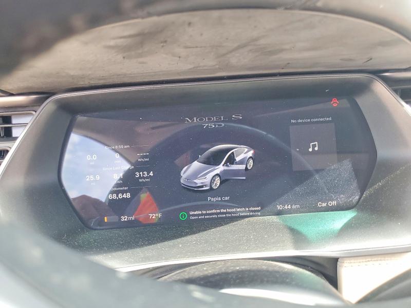 2018 Tesla Model s VIN 5YJSA1E26JF296053 COPART salvage auction — FRONT END, TX - SALVAGE VEHICLE TITLE (P), sold $6,500 on 2026-07-16 (photo 9)