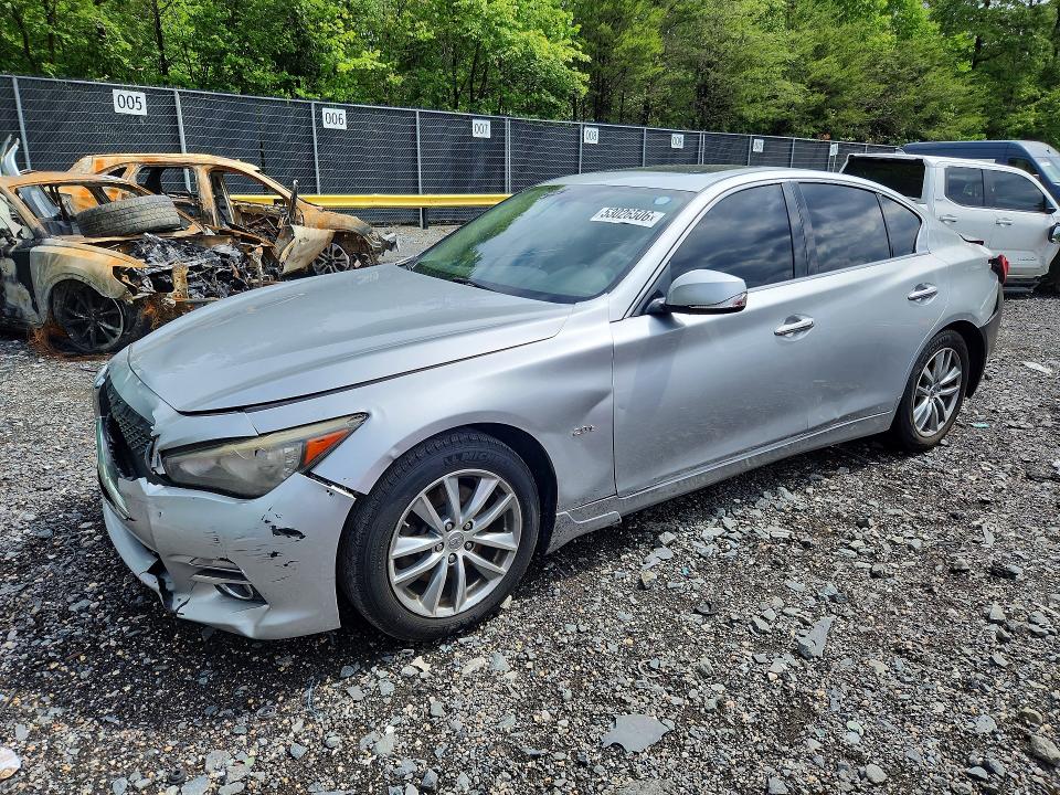 2017 Infiniti VIN JN1CV7AR7HM680894 COPART salvage auction — REAR END, Md - Cert Of Salvage > 75% Damage, sold $500 on 2026-07-31 (photo 1)