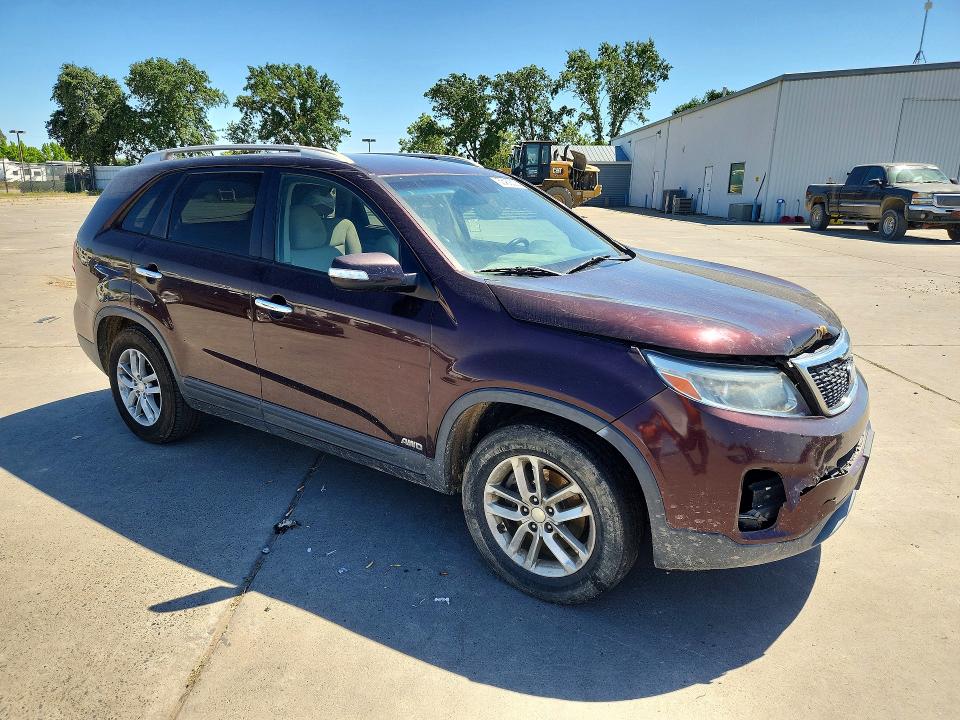 2014 Kia VIN 5XYKTCA68EG465759 COPART salvage auction — FRONT END, Ca - Salvage Certificate, sold $875 on 2026-07-13 (photo 4)