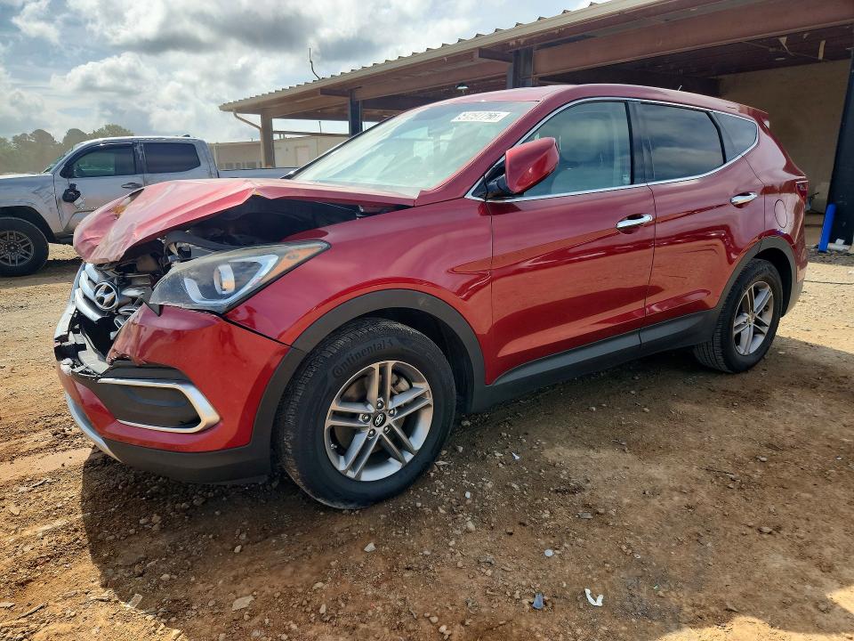 2018 Hyundai Santa fe VIN 5XYZTDLB5JG552947 COPART salvage auction — FRONT END, AL - CERT OF TITLE-SALVAGE TITLE, sold $1,750 on 2026-07-29 (photo 1)