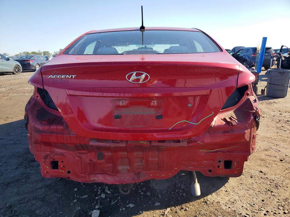 2012 Hyundai Accent VIN KMHCT4AE1CU041395 COPART salvage auction — REAR END, VA - CERT OF TITLE - SALVAGE, sold $900 on 2026-07-08 (photo 6)