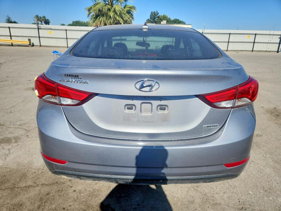 2014 Hyundai Elantra VIN KMHDH4AE7EU136682 COPART salvage auction — FRONT END, Ca - Salvage Certificate, sold $950 on 2026-07-17 (photo 6)