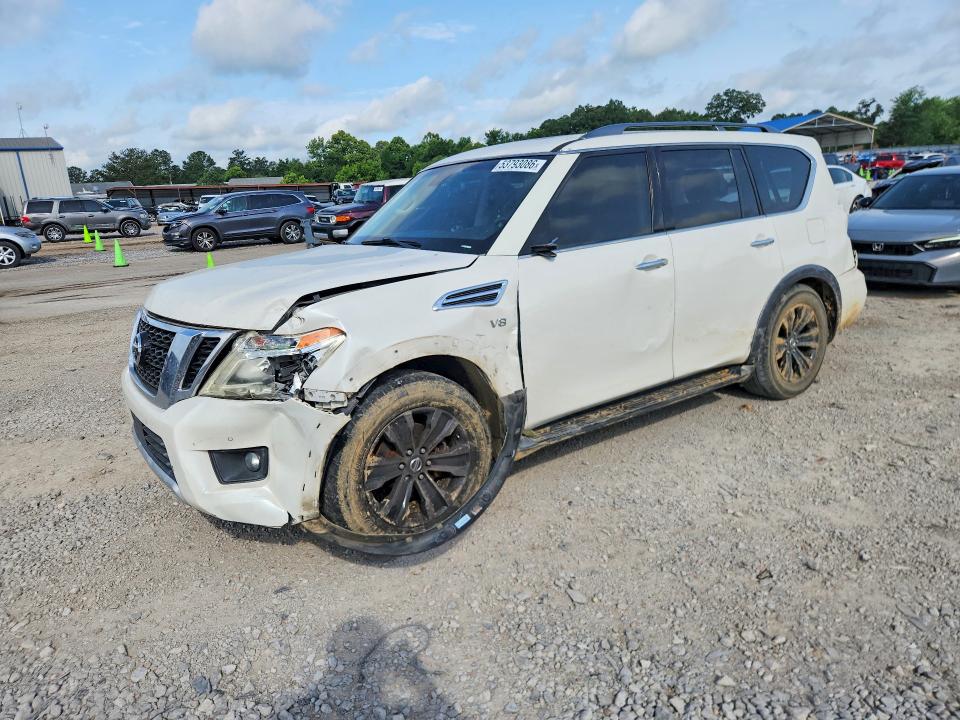2017 Nissan Armada VIN JN8AY2NF2H9301080 COPART salvage auction — FRONT END, Ms - Cert Of Title-Salvaged, sold $2,400 on 2026-07-31 (photo 1)