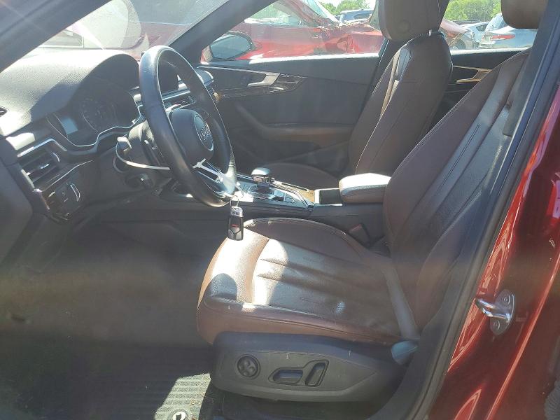 2019 Audi A4 VIN WAUDNAF4XKN019144 COPART salvage auction — FRONT END, Pa - Certificate Of Salvage, sold $4,200 on 2026-07-02 (photo 7)