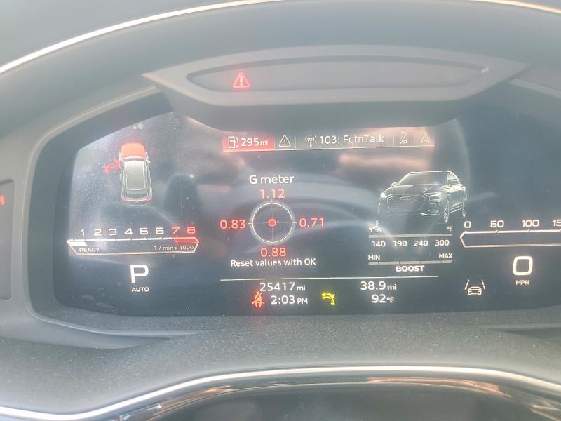 2023 Audi Rs q8 VIN WU1ARBF15PD025505 COPART salvage auction — FRONT END, Ny - Mv-907A Salvage Certificate, sold $60,500 on 2026-07-07 (photo 9)