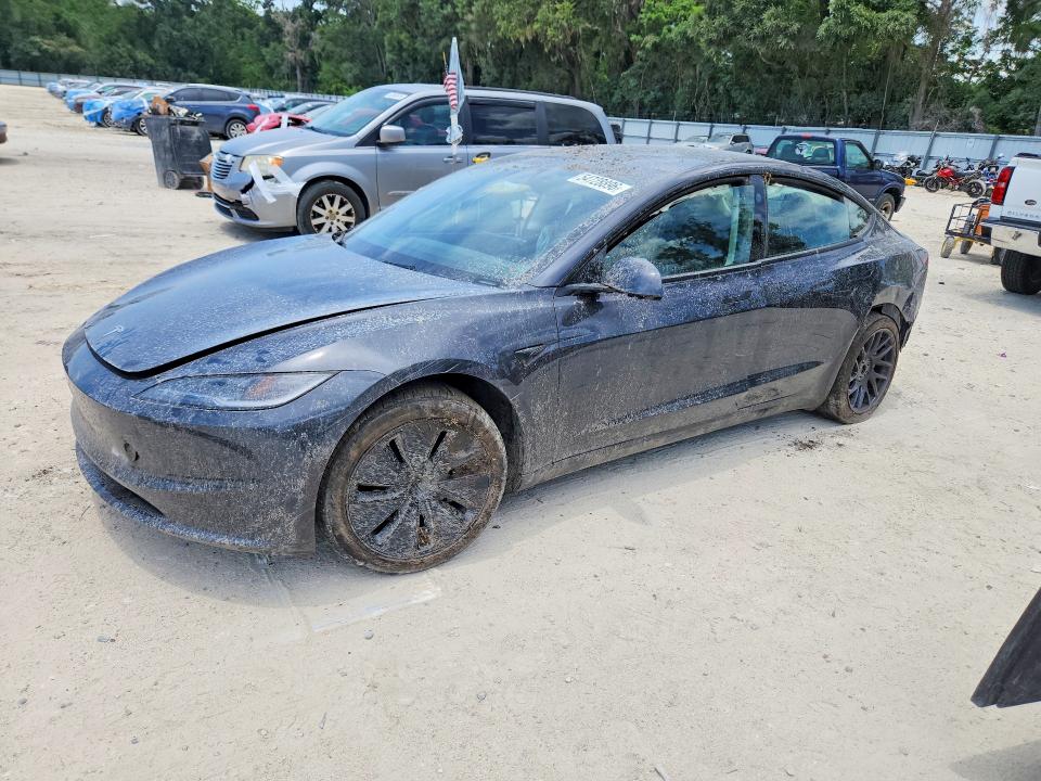 2025 Tesla Model 3 VIN 5YJ3E1EA5SF987947 COPART salvage auction — ROLLOVER, Fl - Cert Of Title Slvg Rebuildable, sold $9,200 on 2026-07-07 (photo 1)