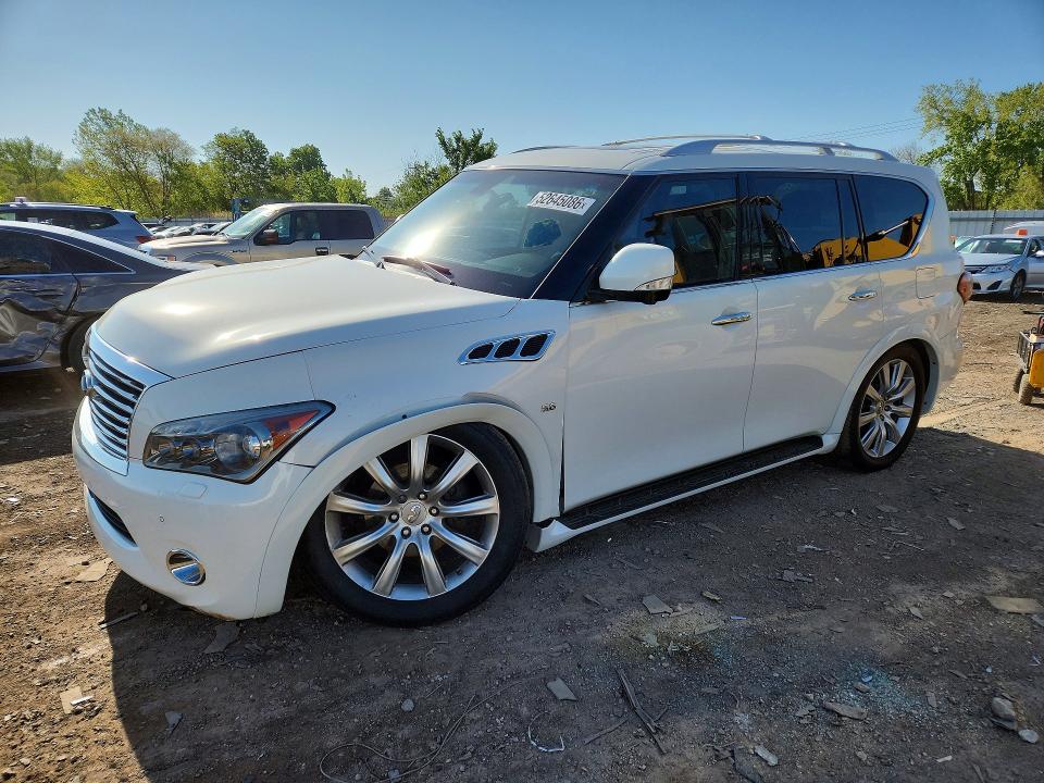 2014 Infiniti Qx80 VIN JN8AZ2NC2E9352948 COPART salvage auction — FRONT END, Il - Salvage Certificate, sold $4,600 on 2026-07-08 (photo 1)
