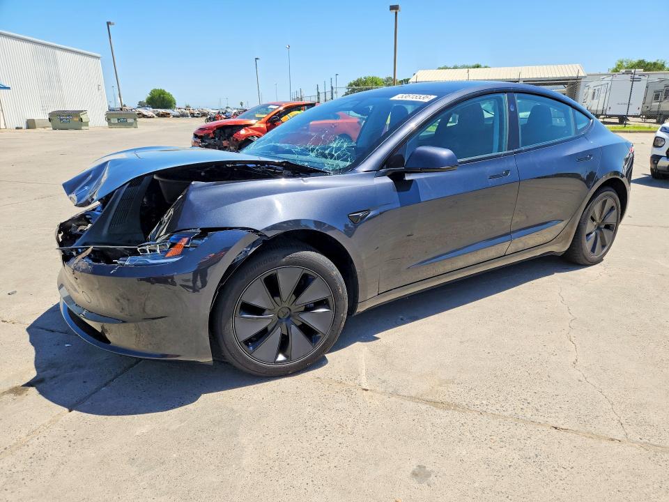 2025 Tesla Model 3 VIN 5YJ3E1EA9SF016532 COPART salvage auction — FRONT END, Ca - Salvage Certificate, sold $9,400 on 2026-07-20 (photo 1)