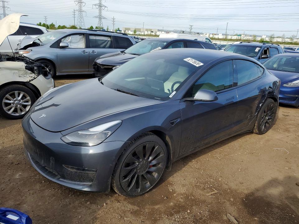 2022 Tesla Model 3 VIN 5YJ3E1EC3NF247917 COPART salvage auction — REAR END, Il - Salvage Certificate, sold $8,800 on 2026-07-07 (photo 1)