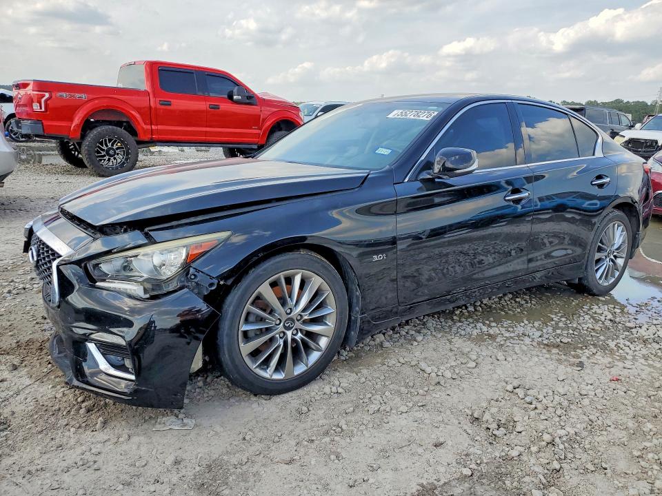 2018 Infiniti Q50 VIN JN1EV7APXJM590359 COPART salvage auction — FRONT END, Tx - Salvage Vehicle Title, sold $1,750 on 2026-07-10 (photo 1)