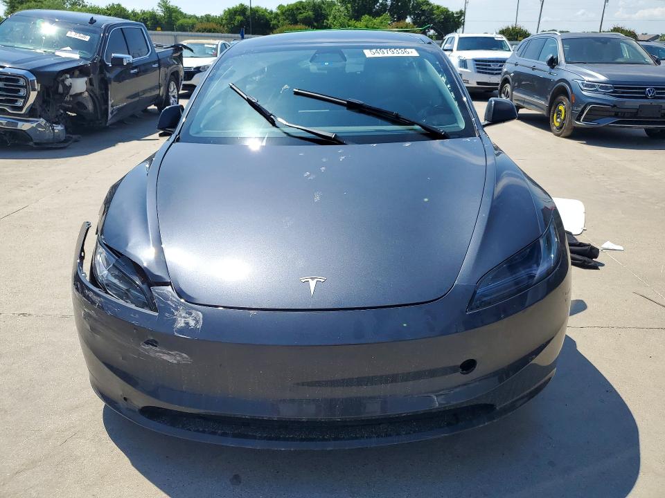 2025 Tesla Model 3 VIN 5YJ3E1EA3SF037103 COPART salvage auction — FRONT END, Tx - Salvage Vehicle Title, sold $14,600 on 2026-07-16 (photo 5)