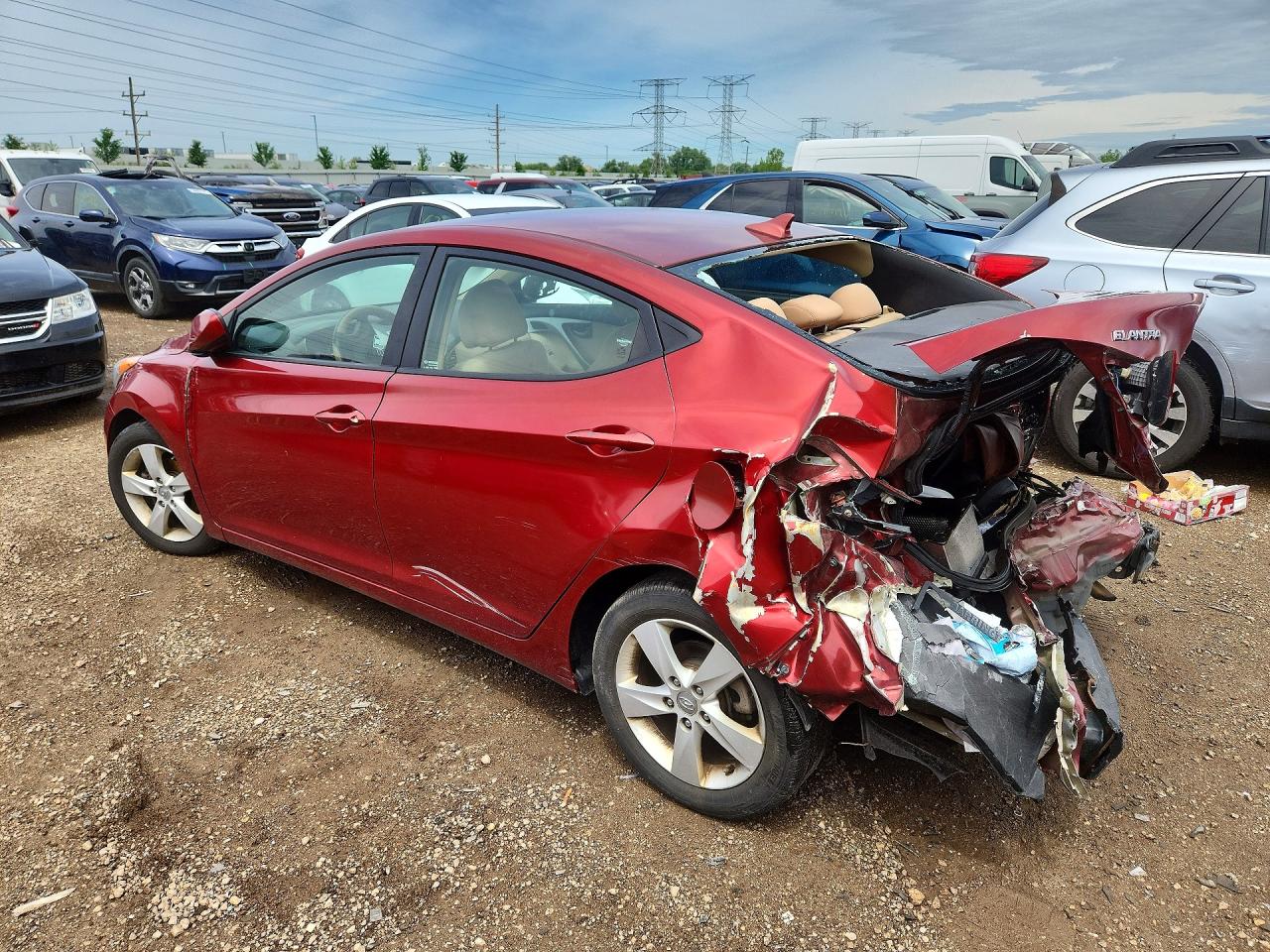 2013 Hyundai Elantra VIN 5NPDH4AE7DH350049 COPART salvage auction — Rear End, IL - SALVAGE CERTIFICATE, sold $625 on 2026-06-30 (photo 2)