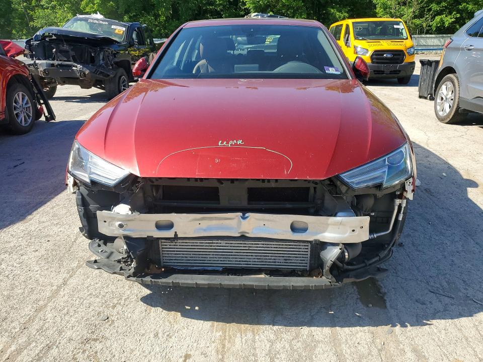 2019 Audi A4 VIN WAUDNAF4XKN019144 COPART salvage auction — FRONT END, Pa - Certificate Of Salvage, sold $4,200 on 2026-07-02 (photo 5)
