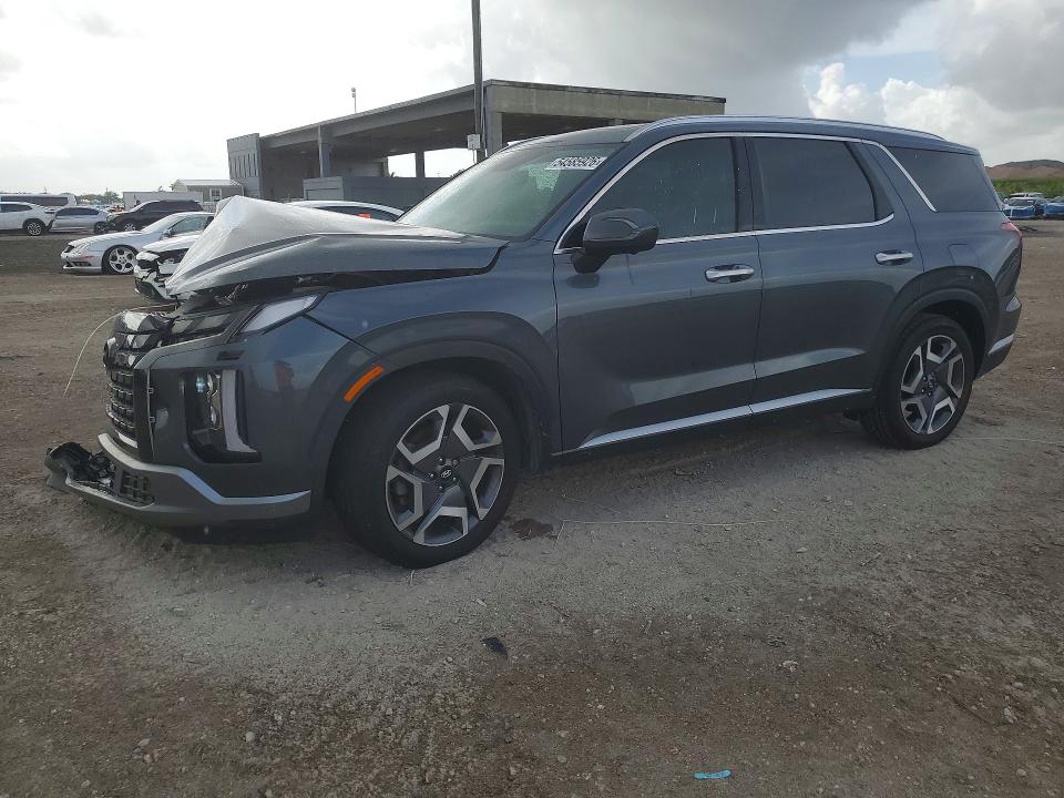 2023 Hyundai Palisade VIN KM8R44GE1PU502423 COPART salvage auction — FRONT END, Fl - Certificate Of Destruction, sold $9,600 on 2026-07-09 (photo 1)
