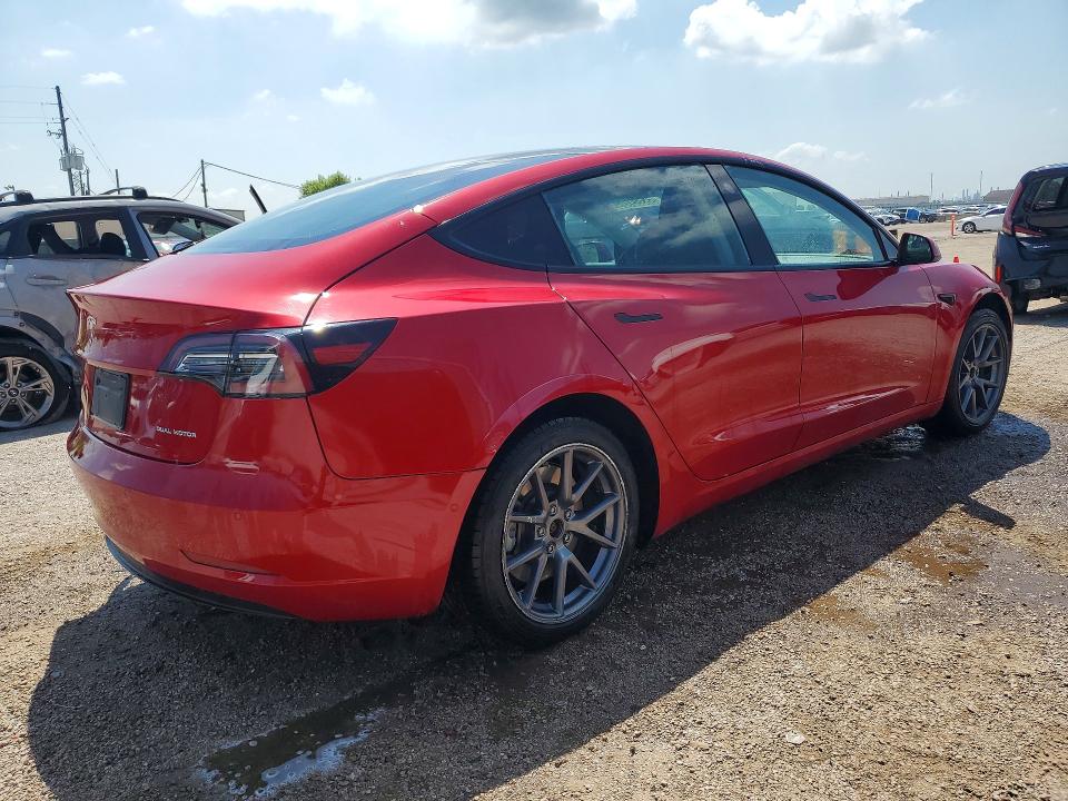 2022 Tesla Model 3 VIN 5YJ3E1EB1NF288053 COPART salvage auction — SIDE, Tx - Salvage Vehicle Title, sold $3,100 on 2026-07-09 (photo 3)