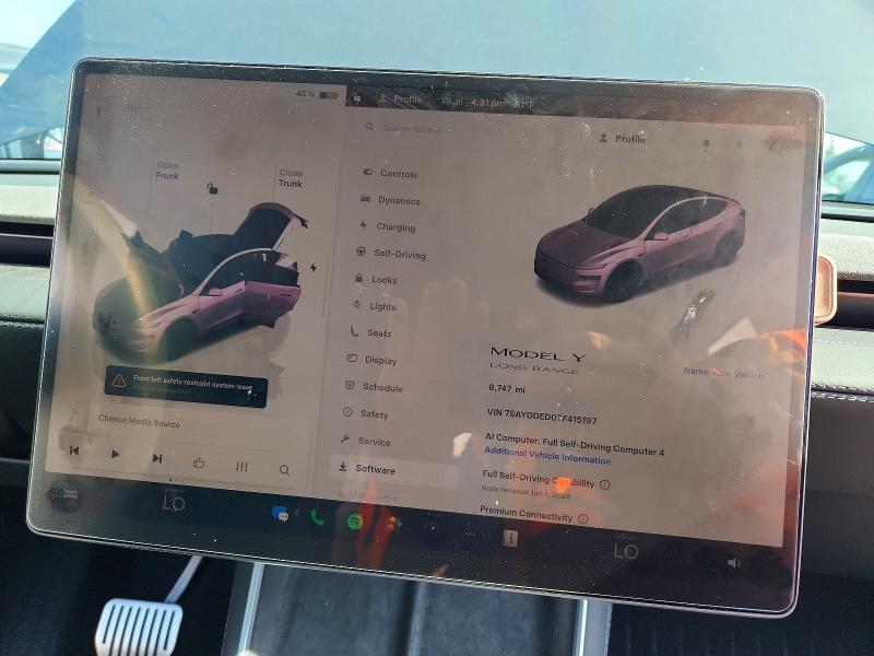 2026 Tesla VIN 7SAYGDED0TF415197 COPART salvage auction — SIDE, Ca - Salvage Certificate, sold $20,300 on 2026-07-30 (photo 9)