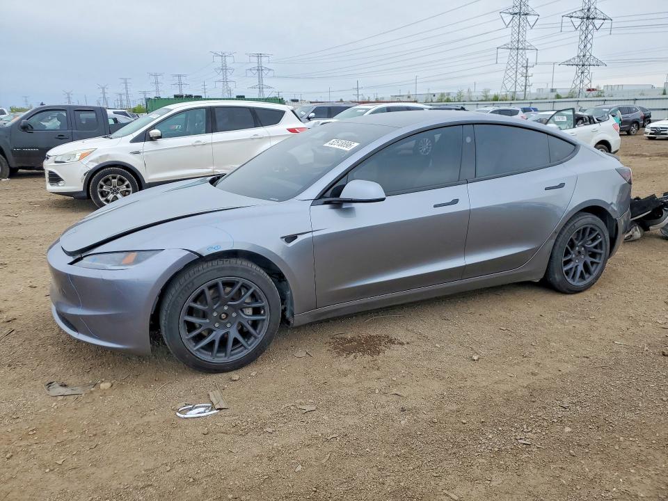 2025 Tesla VIN 5YJ3E1EB6SF886540 COPART salvage auction — SIDE, Il - Salvage Certificate, sold $11,200 on 2026-07-28 (photo 1)