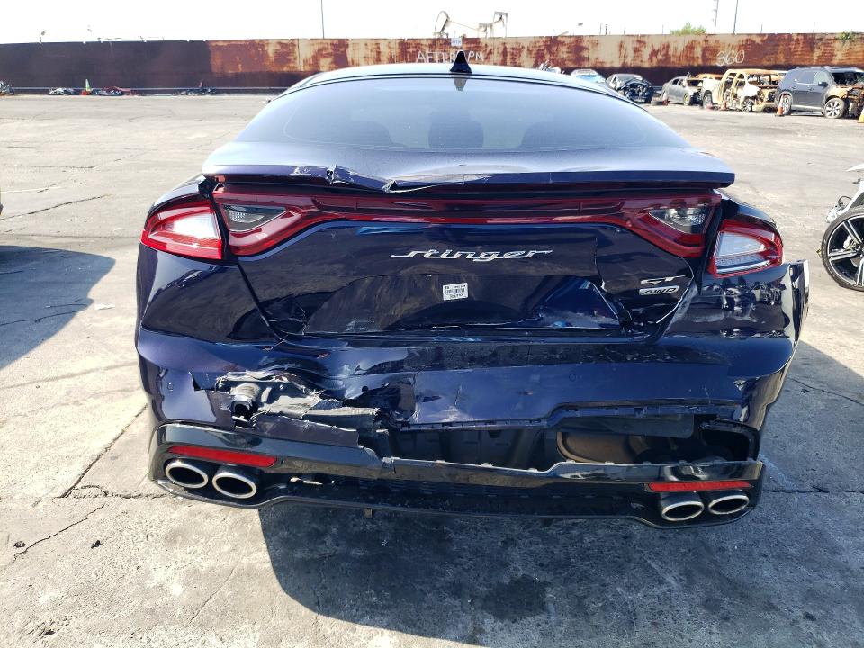 2020 Kia Stinger VIN KNAE35LCXL6084973 COPART salvage auction — REAR END, Ca - Salvage Certificate, sold $8,100 on 2026-07-31 (photo 6)