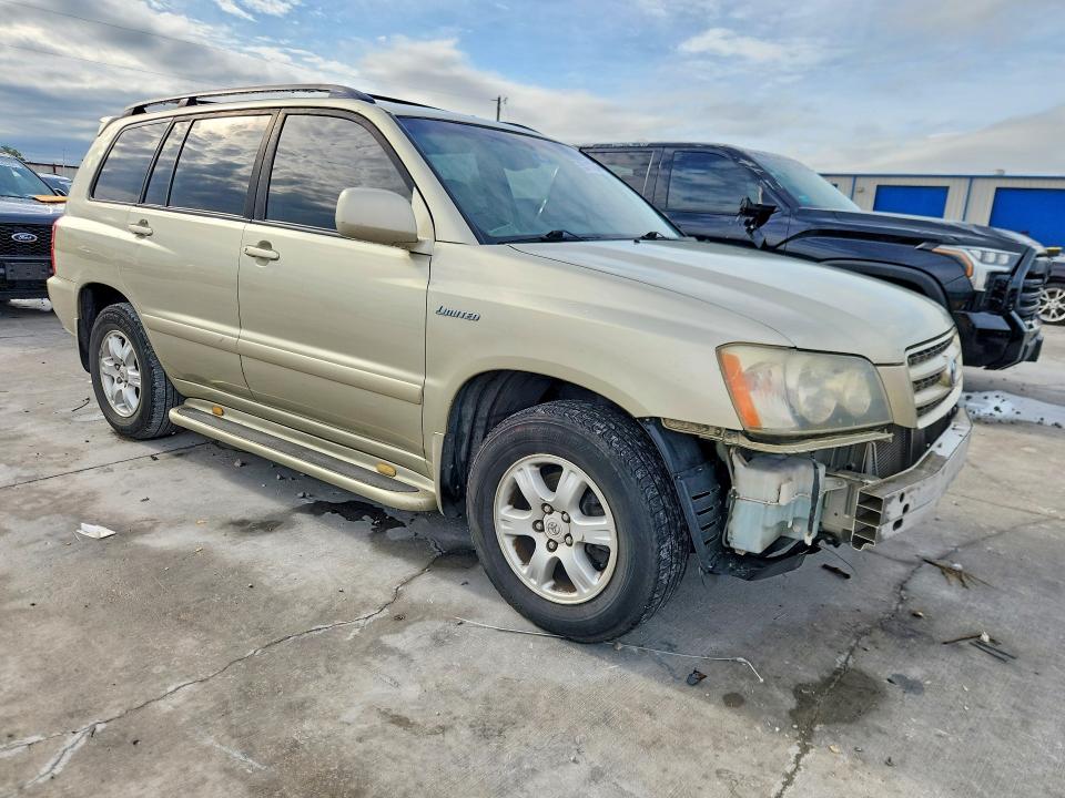 2003 Toyota Highlander VIN JTEGF21AX30097529 COPART salvage auction — FRONT END, Tx - Salvage Vehicle Title, sold $700 on 2026-07-21 (photo 4)