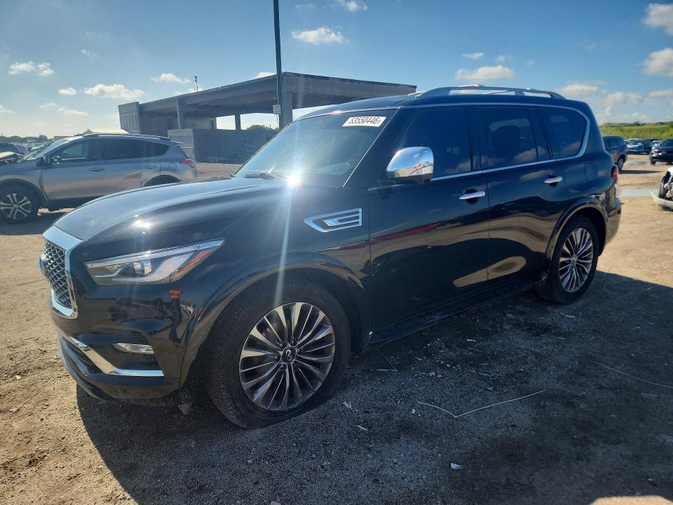 2021 Infiniti VIN JN8AZ2BF5M9715899 COPART salvage auction — FRONT END, Fl - Cert Of Title Slvg Rebuildable, sold $50 on 2026-07-30 (photo 1)
