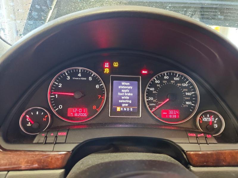 2008 Audi A4 VIN WAUDF78E48A167019 COPART salvage auction — FRONT END, Pa - Certificate Of Salvage, sold $175 on 2026-07-07 (photo 9)