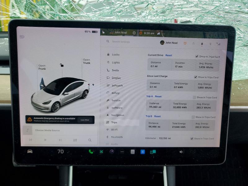 2020 Tesla VIN 5YJ3E1EB8LF512187 COPART salvage auction — FRONT END, In - Cert Of Title-Salvage Title, sold $150 on 2026-07-24 (photo 9)