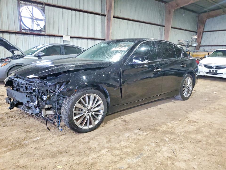 2020 Infiniti Q50 VIN JN1EV7AR5LM254252 COPART salvage auction — FRONT END, Tx - Certificate Of Title (P), sold $6,100 on 2026-07-09 (photo 1)