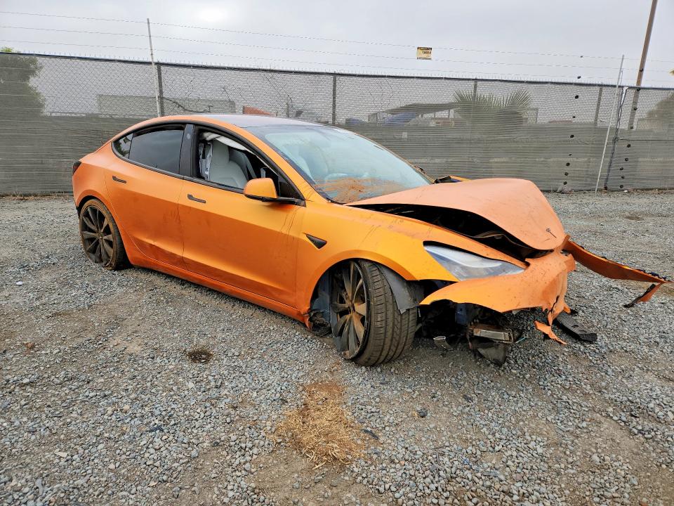 2018 Tesla Model 3 VIN 5YJ3E1EB9JF080772 COPART salvage auction — FRONT END, Salvage Title, sold $3,100 on 2026-08-04 (photo 4)