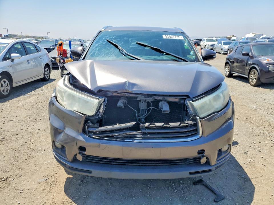 2016 Toyota Highlander VIN 5TDKKRFH1GS504925 COPART salvage auction — FRONT END, Ca - Salvage Certificate, sold $4,500 on 2026-07-24 (photo 5)