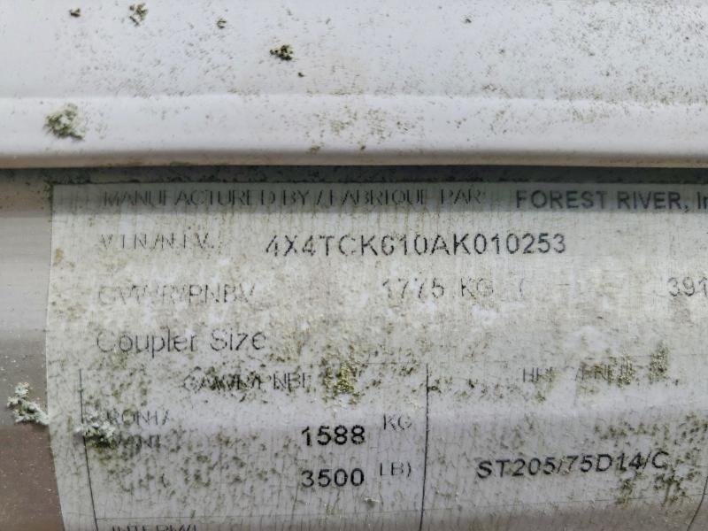 2010 Cherokee Trailer VIN 4X4TCK610AK010253 COPART salvage auction — WATER/FLOOD, Ma - Certificate Of Title, sold $1,350 on 2026-07-14 (photo 8)