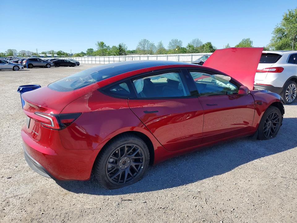 2025 Tesla Model 3 VIN 5YJ3E1EB7SF952531 COPART salvage auction — FRONT END, On - Permit Salvage, sold $13,100 on 2026-07-09 (photo 3)