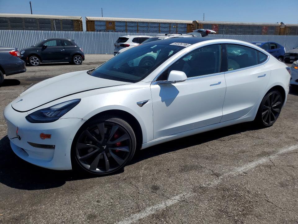 2020 Tesla Model 3 VIN 5YJ3E1EC4LF624428 COPART salvage auction — FRONT END, Ca - Salvage Certificate, sold $60 on 2026-07-21 (photo 1)