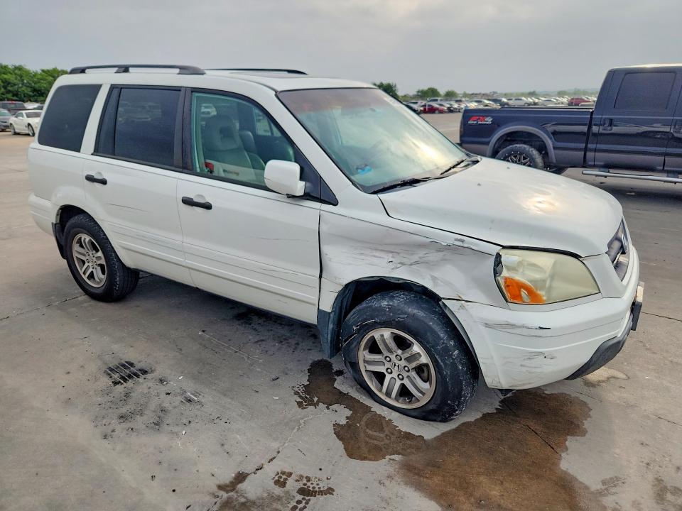 2005 Honda Pilot VIN 5FNYF18625B027645 COPART salvage auction — FRONT END, TX - SALVAGE VEHICLE TITLE (P), sold $525 on 2026-07-02 (photo 4)